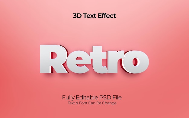 Efecto de texto 3D retro PSD