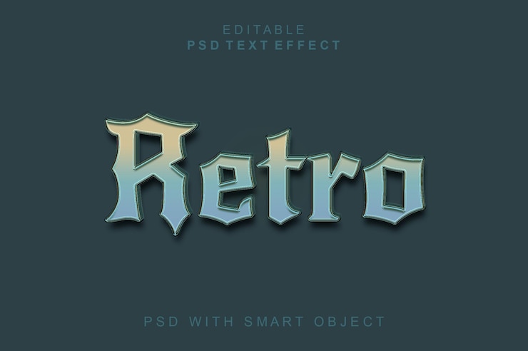PSD efecto de texto 3d retro