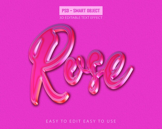 Efecto de texto 3D rosado