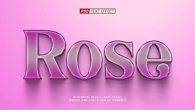 Efecto de texto 3D rosado