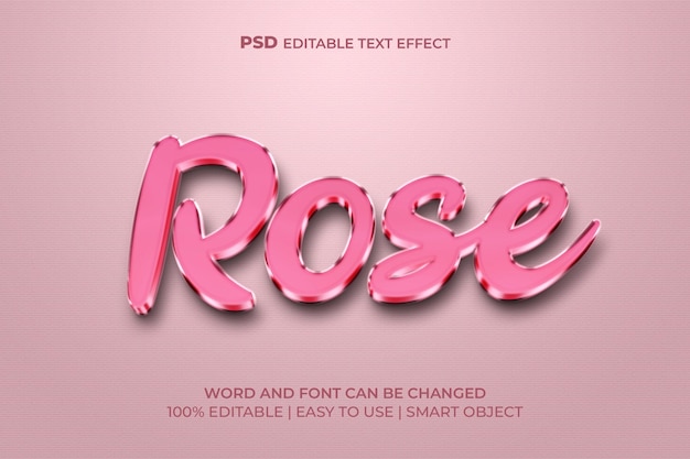 Efecto de texto 3D rosado