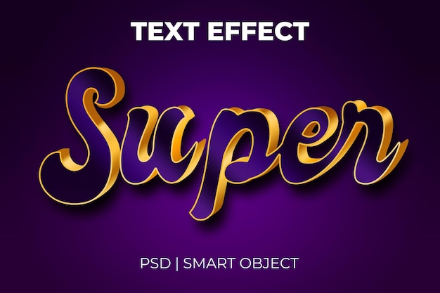 Efecto de texto 3d super editable