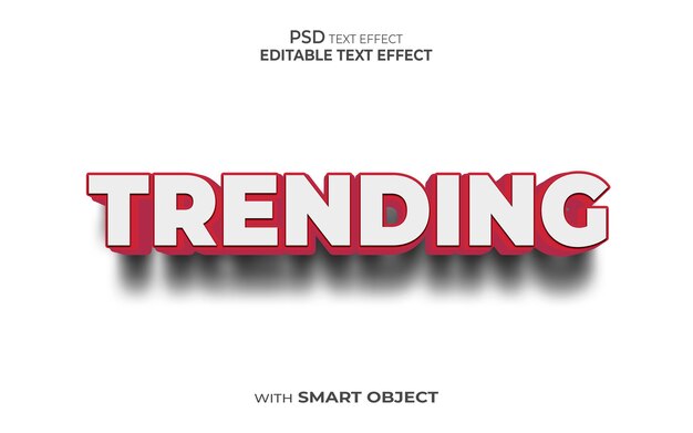 efecto de texto 3d de tendencia