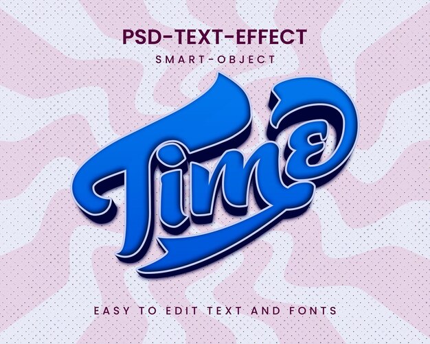 Efecto de texto 3d de tiempo