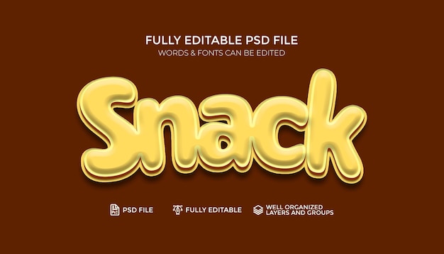 Efecto de texto 3D totalmente editable con archivo PSD de objeto inteligente
