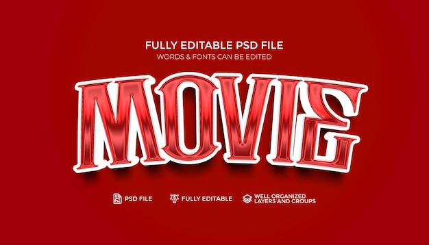 Efecto de texto 3D totalmente editable con archivo PSD de objeto inteligente