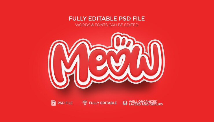 PSD efecto de texto 3d totalmente editable con archivo psd de objeto inteligente