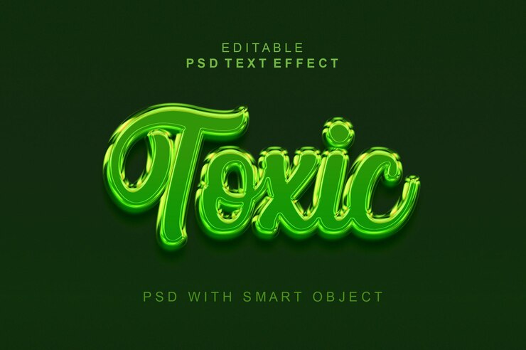 PSD efecto de texto 3d tóxico