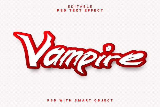 Efecto de texto 3d vampiro