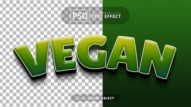 Efecto de texto 3d vegano editable