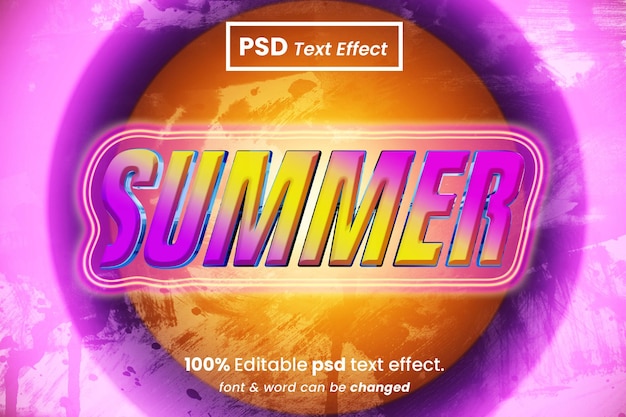 Efecto de texto 3d de verano