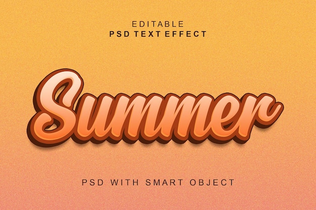 Efecto de texto 3D de verano