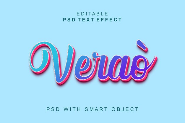 PSD efecto de texto 3d veraq