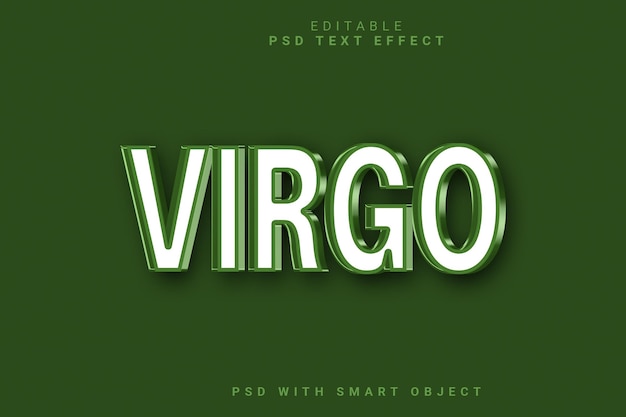 Efecto de texto en 3D de Virgo