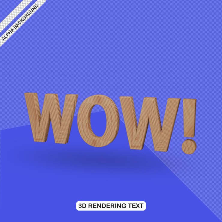 PSD efecto de texto 3d wow render