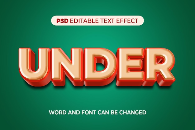 PSD bajo efecto de texto 3dpsd