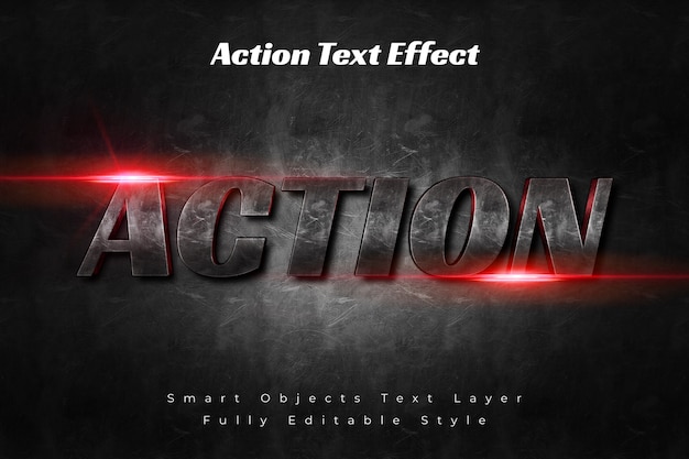 PSD efecto de texto de acción