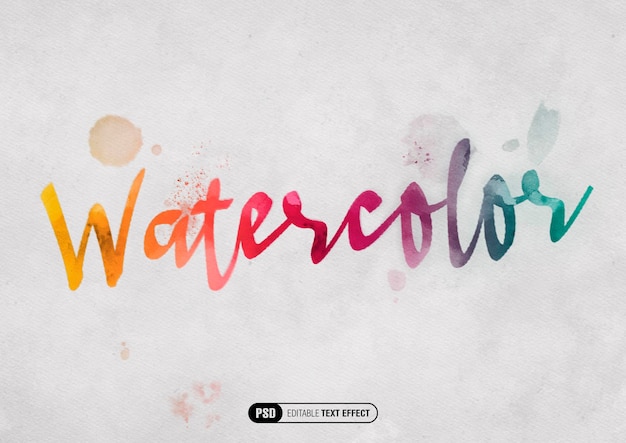 Efecto de texto de acuarela colorida