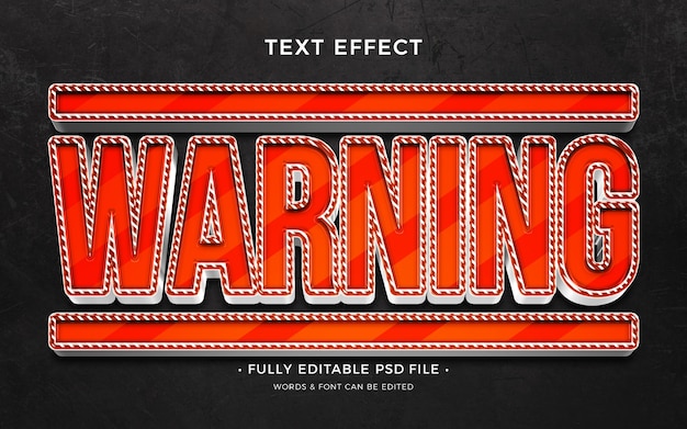 Efecto de texto de advertencia