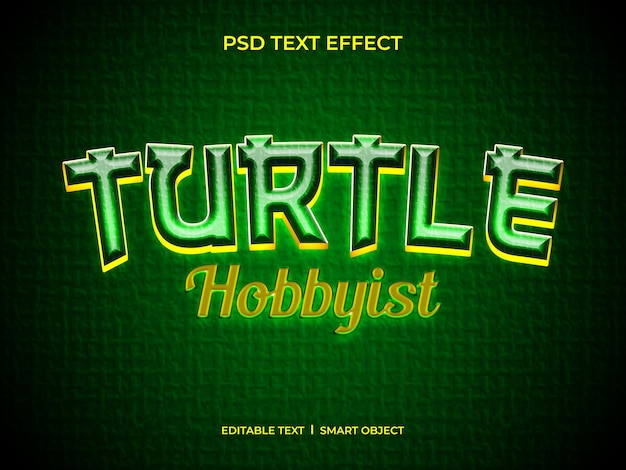 Efecto de texto de aficionado a la tortuga