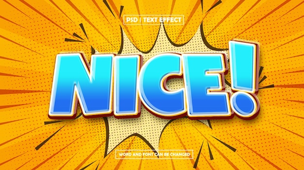 Efecto de texto agradable Estilo de texto de explosión editable