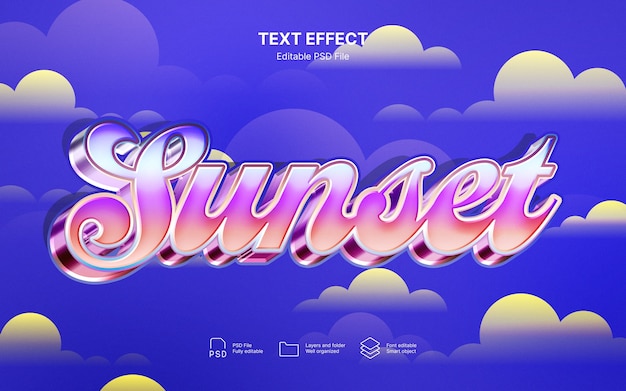 Efecto de texto al atardecer
