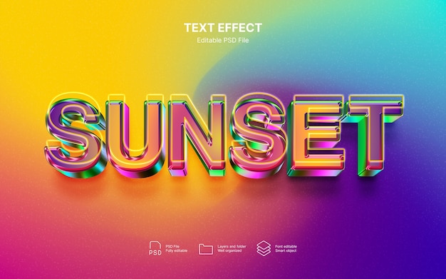 Efecto de texto al atardecer