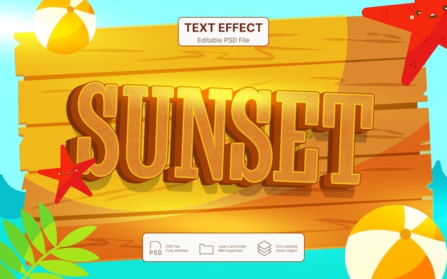 Efecto de texto al atardecer