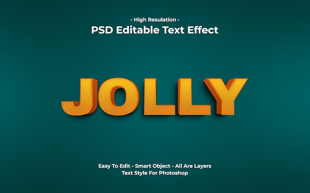 PSD efecto de texto alegre 3d