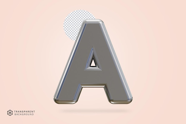 Efecto de texto en alfabeto plateado 3D