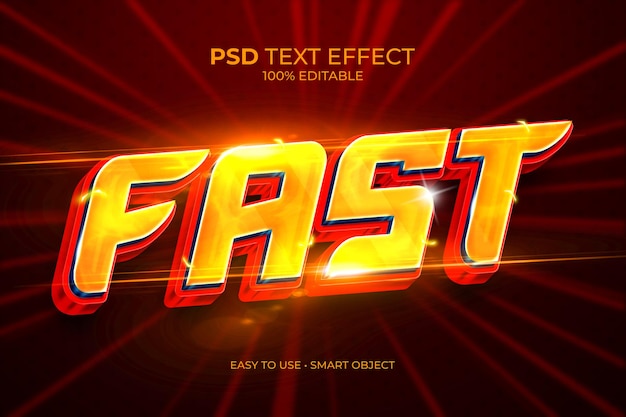 PSD efecto de texto de alta velocidad