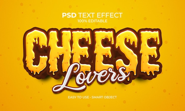 PSD efecto de texto para los amantes del queso