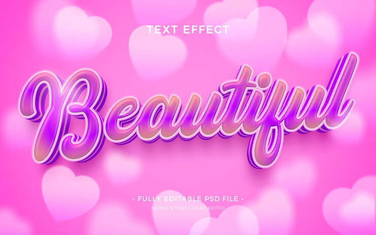 PSD efecto de texto de amor