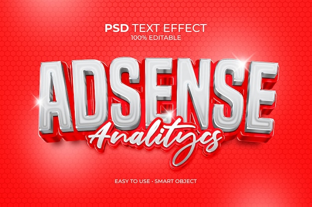 PSD efecto de texto de análisis de adsense