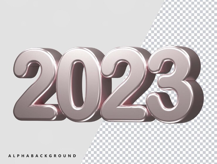 PSD efecto de texto de año nuevo 2023