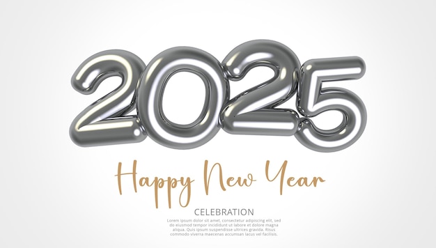 Efecto de texto del año nuevo 2025