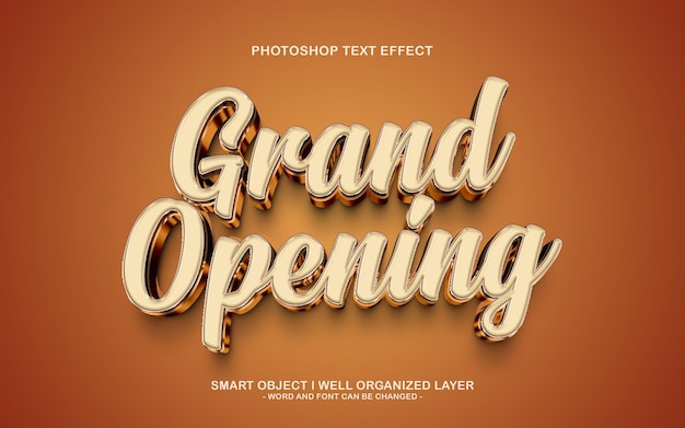 Efecto de texto de apertura 3D editable