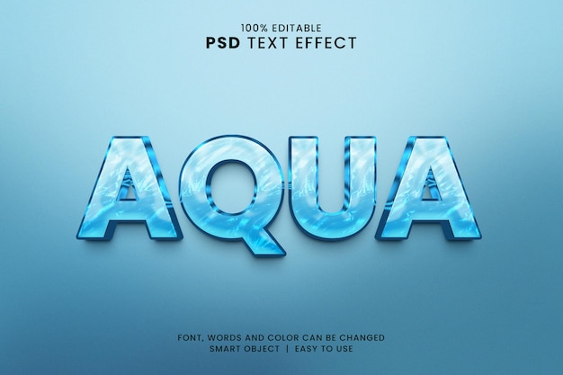 Efecto de texto aqua estilo 3d