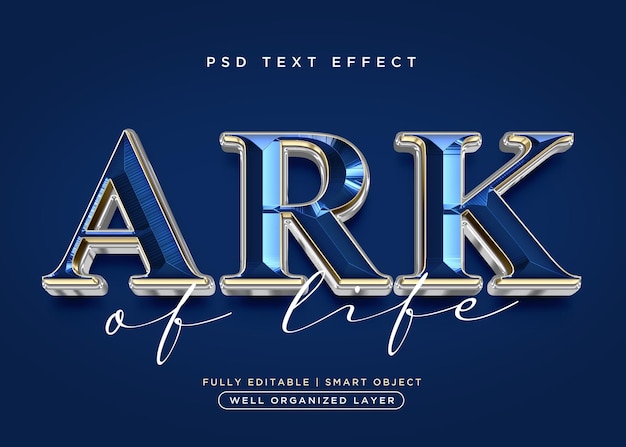 PSD efecto de texto de arca de estilo 3d