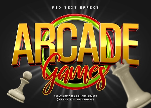 PSD efecto de texto arcade de estilo 3d