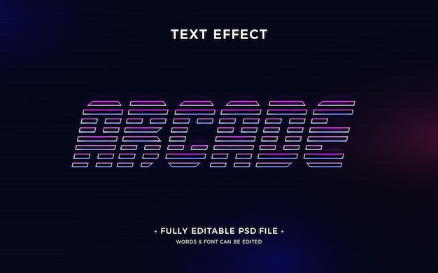 PSD efecto de texto arcade