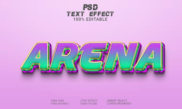 Efecto de texto Arena 3D Archivo PSD