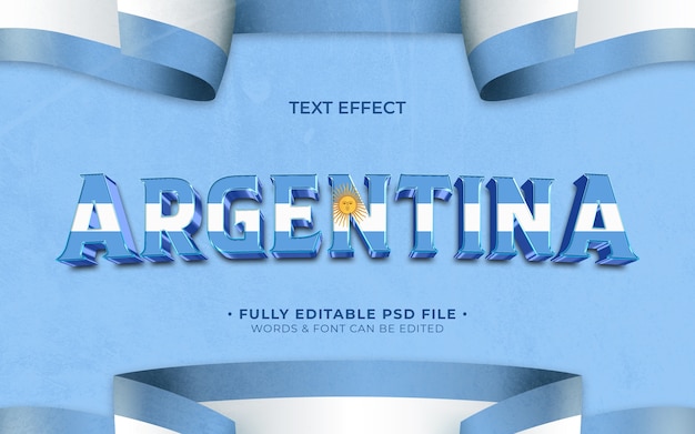 PSD efecto de texto argentino
