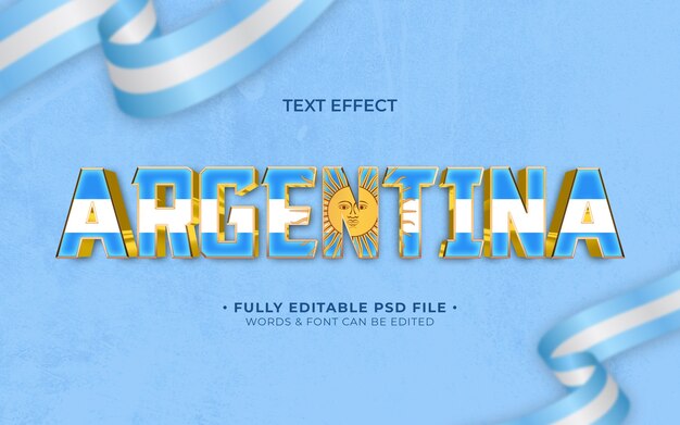 PSD efecto de texto argentino