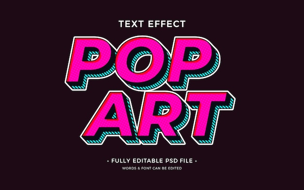 Efecto de texto del arte pop