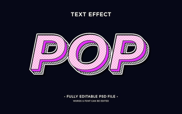 Efecto de texto del arte pop