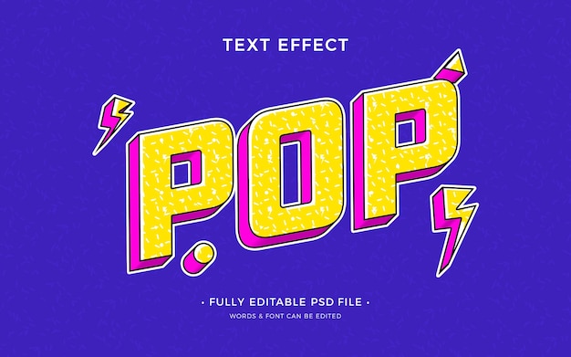 PSD efecto de texto del arte pop