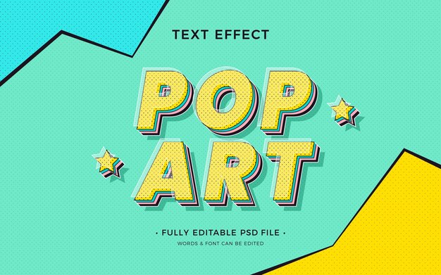 Efecto de texto de arte pop