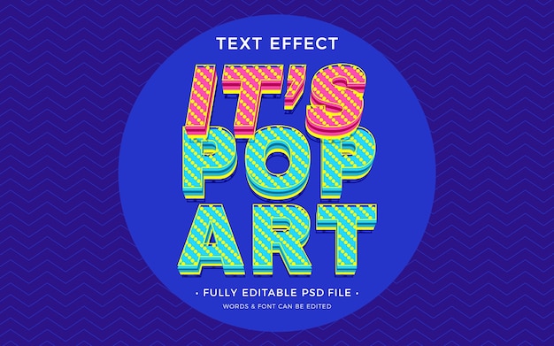 Efecto de texto del arte pop