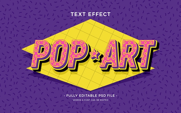 PSD efecto de texto de arte pop